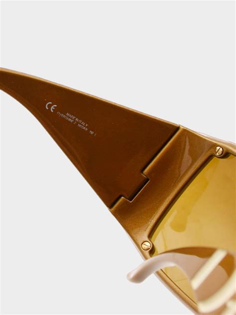 Early 2000 Dior Overshine 2 Sunglasses Gold. 